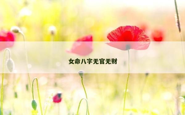 女命八字無(wú)官無(wú)財(cái)