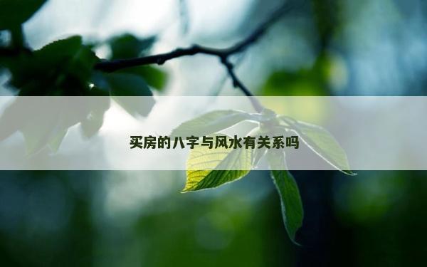 買房的八字與風水有關系嗎