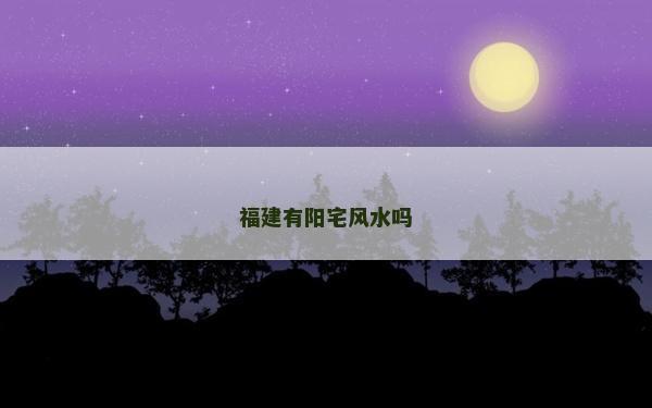 福建有陽宅風水嗎