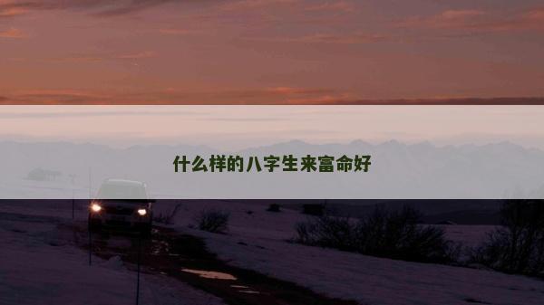 什么樣的八字生來富命好