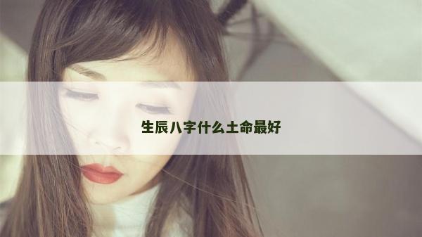 生辰八字什么土命最好