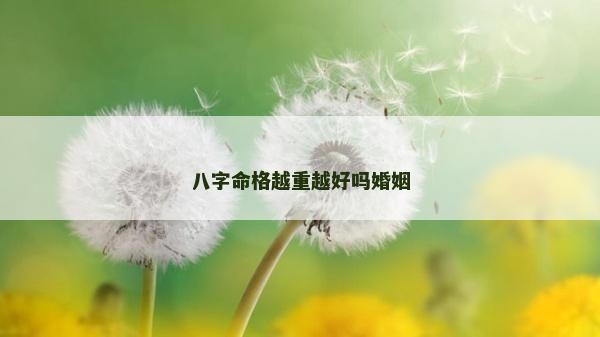 八字命格越重越好嗎婚姻