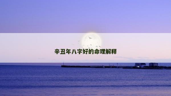 辛丑年八字好的命理解釋
