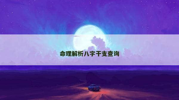 命理解析八字干支查詢