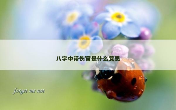 八字中帶傷官是什么意思