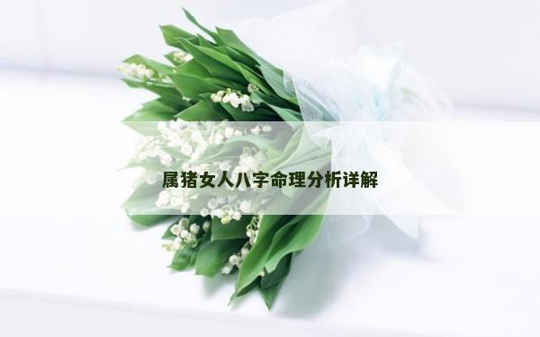 屬豬女人八字命理分析詳解