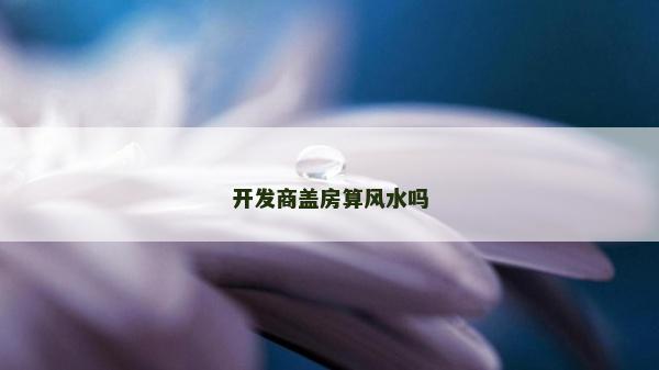 開發商蓋房算風水嗎 開發商蓋房算風水嗎