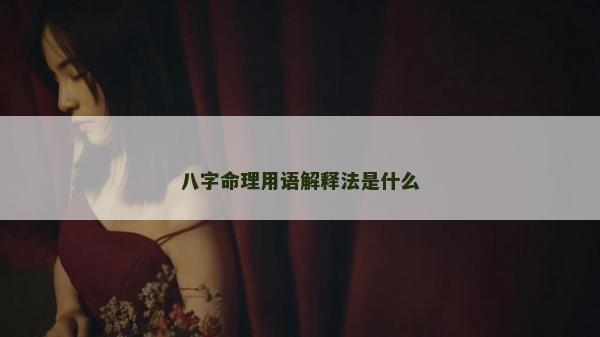 八字命理用語解釋法是什么
