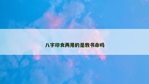 八字印食兩用的是教書命嗎