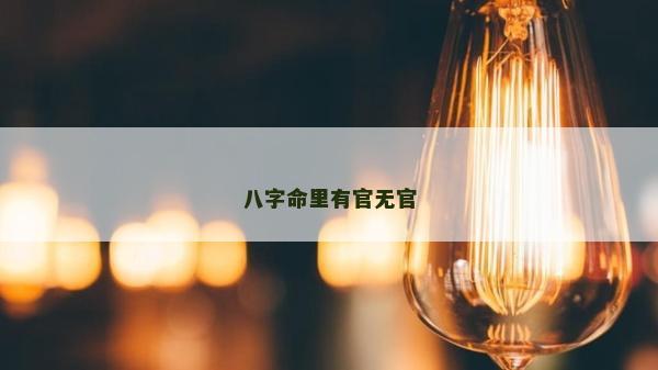 八字命里有官無官
