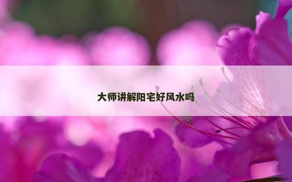 大師講解陽宅好風水嗎