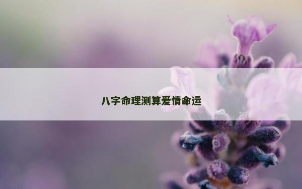 八字命理測(cè)算愛情命運(yùn)