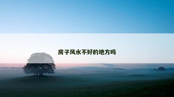 房子風(fēng)水不好的地方嗎