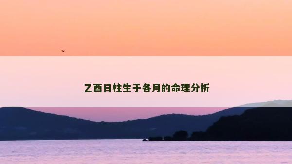 乙酉日柱生于各月的命理分析