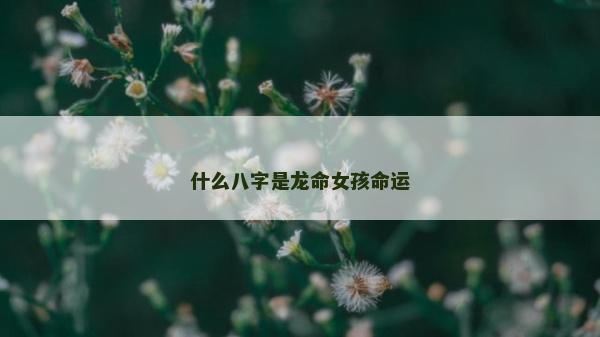 什么八字是龍命女孩命運