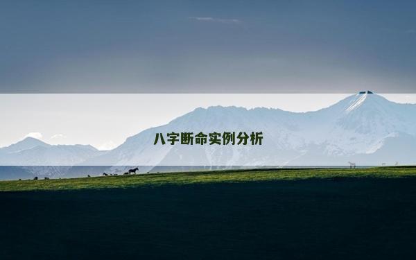 八字斷命實例分析