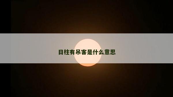 日柱有吊客是什么意思 日柱有吊客是什么意思
