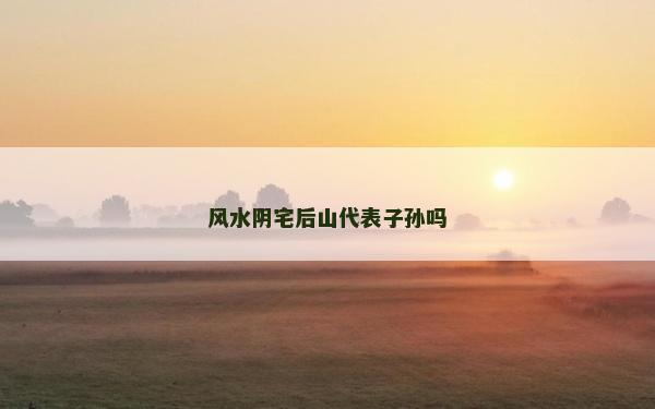 風(fēng)水陰宅后山代表子孫嗎