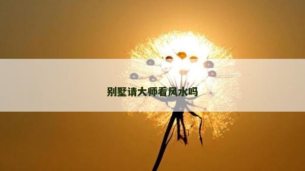 別墅請大師看風(fēng)水嗎 別墅請大師看風(fēng)水嗎