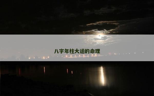 八字年柱大運的命理