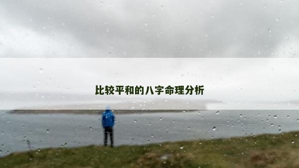 比較平和的八字命理分析