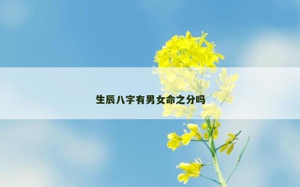 生辰八字有男女命之分嗎