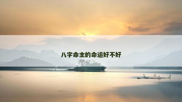 八字命主的命運好不好