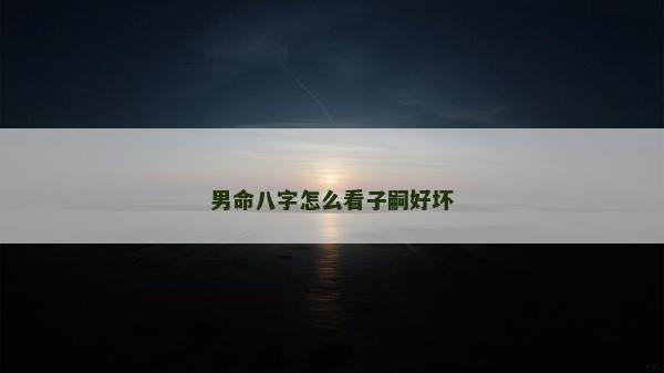 男命八字怎么看子嗣好壞