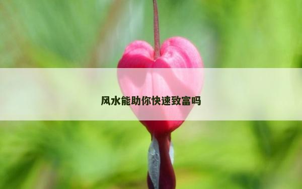 風水能助你快速致富嗎