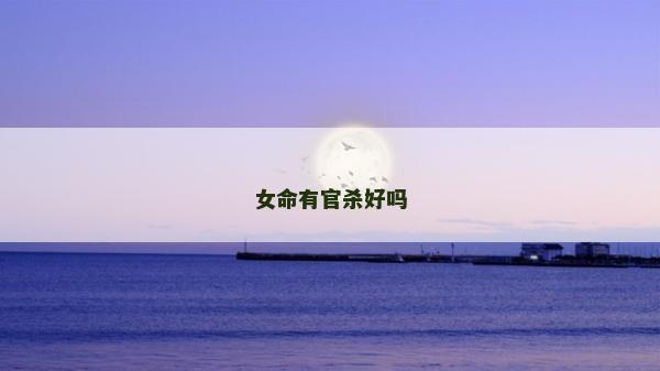 女命有官殺好嗎