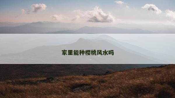 家里能種櫻桃風水嗎