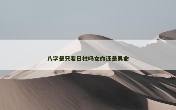 八字是只看日柱嗎女命還是男命