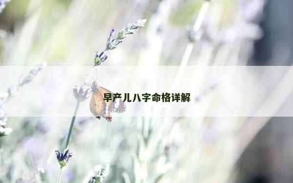 早產兒八字命格詳解