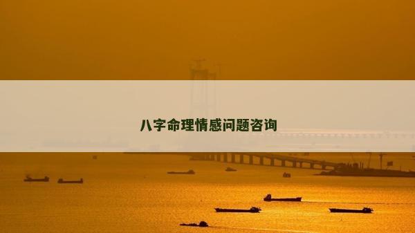 八字命理情感問題咨詢
