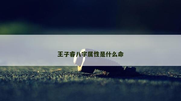 王子睿八字屬性是什么命