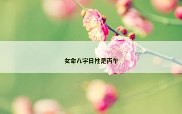 女命八字日柱是丙午
