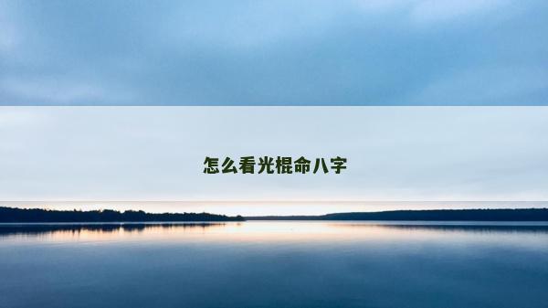 怎么看光棍命八字
