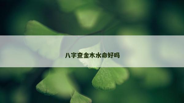 八字查金木水命好嗎
