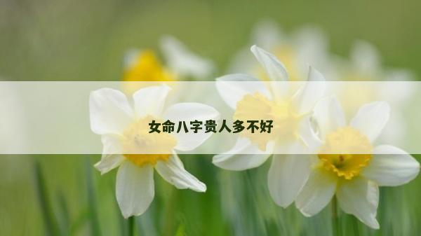 女命八字貴人多不好
