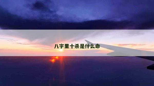 八字里十殺是什么命