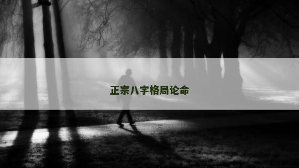 正宗八字格局論命