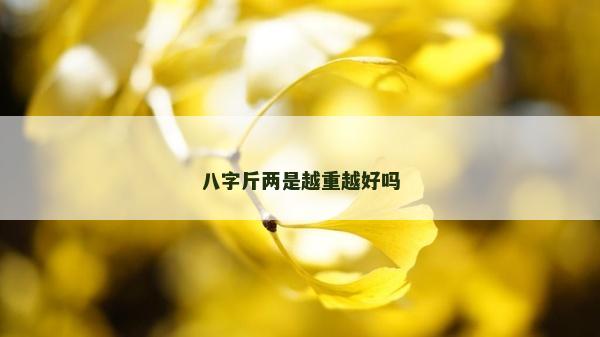 八字斤兩是越重越好嗎 八字斤兩是越重越好嗎