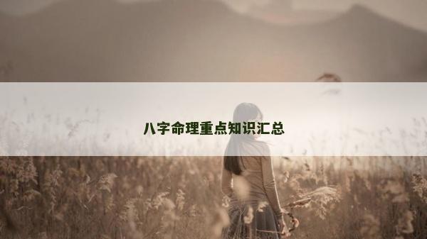 八字命理重點知識匯總