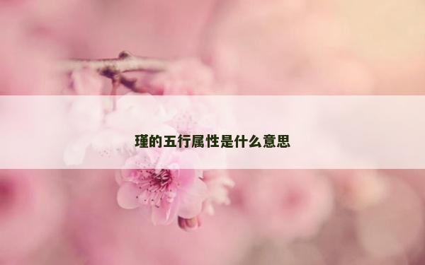 瑾的五行屬性是什么意思