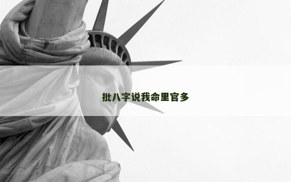 批八字說(shuō)我命里官多