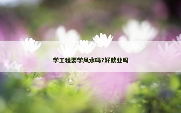 學(xué)工程要學(xué)風(fēng)水嗎?好就業(yè)嗎
