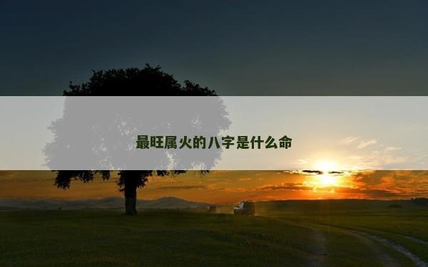 最旺屬火的八字是什么命