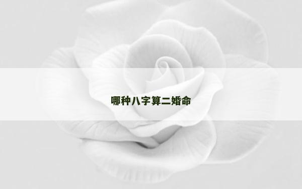哪種八字算二婚命