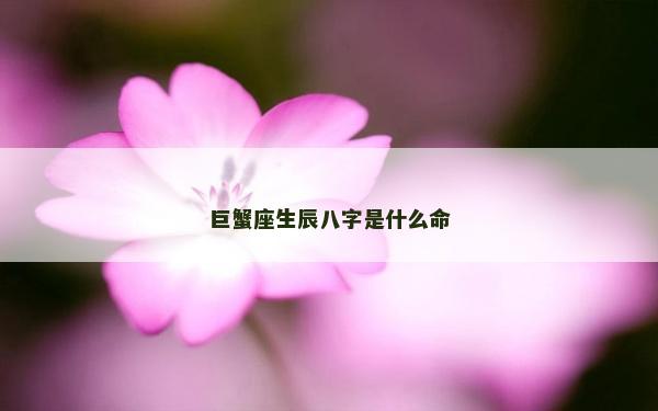 巨蟹座生辰八字是什么命