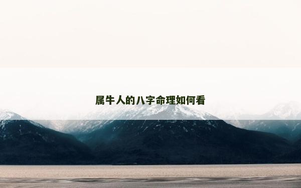 屬牛人的八字命理如何看